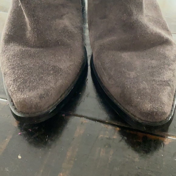 Grey suede/leather ankle boot - Picture 3 of 7